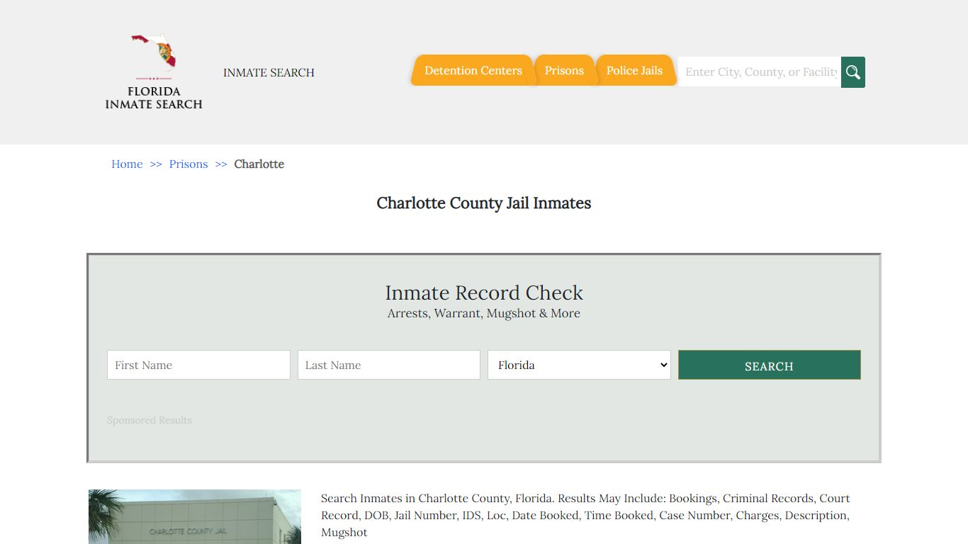 Charlotte County Jail Inmates | Florida Inmate Search